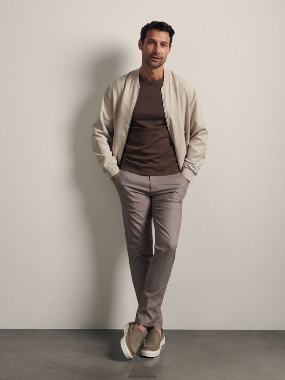 bej Reserved bărbați îmbrăcăminte joggeri subțiri 648HZ1508