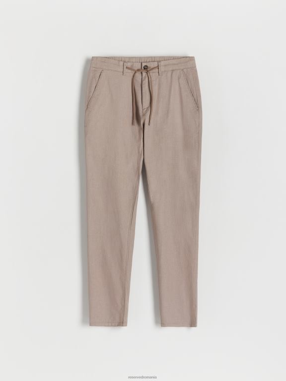 bej Reserved bărbați îmbrăcăminte joggeri subțiri 648HZ1508