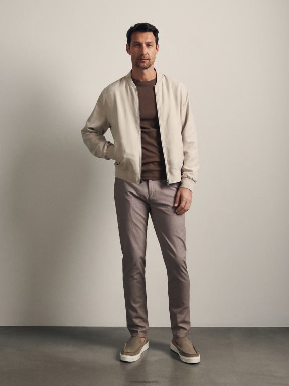 bej Reserved bărbați îmbrăcăminte joggeri subțiri 648HZ1508