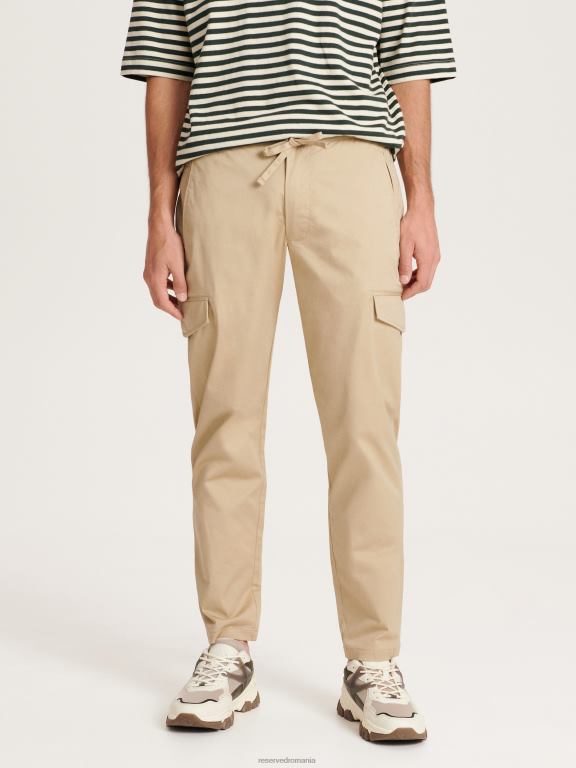 bej Reserved bărbați îmbrăcăminte pantaloni cargo subțiri 648HZ1143