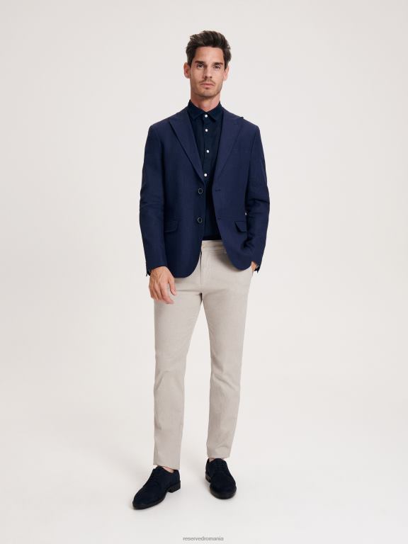 bej Reserved bărbați îmbrăcăminte pantaloni chino slim 648HZ1507