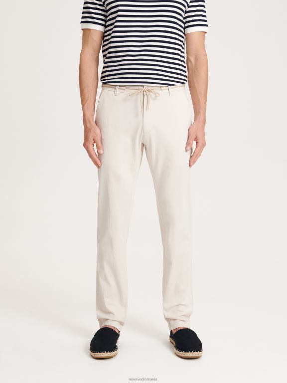 bej Reserved bărbați îmbrăcăminte pantaloni chino slim 648HZ1518