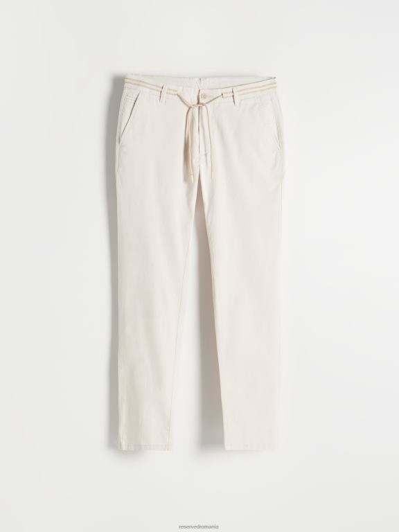 bej Reserved bărbați îmbrăcăminte pantaloni chino slim 648HZ1518
