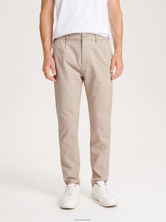 bej Reserved bărbați îmbrăcăminte pantaloni chino slim 648HZ1524