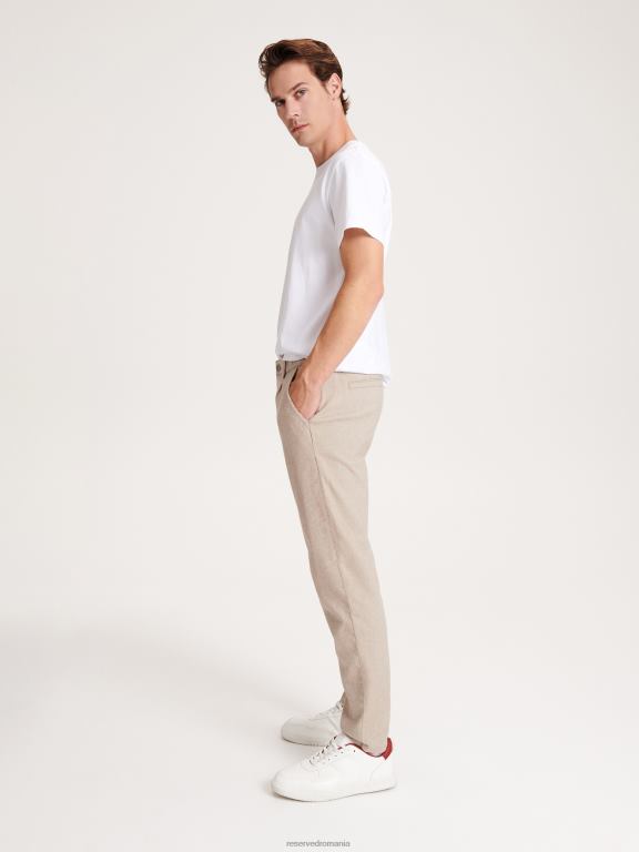 bej Reserved bărbați îmbrăcăminte pantaloni chino slim 648HZ1524
