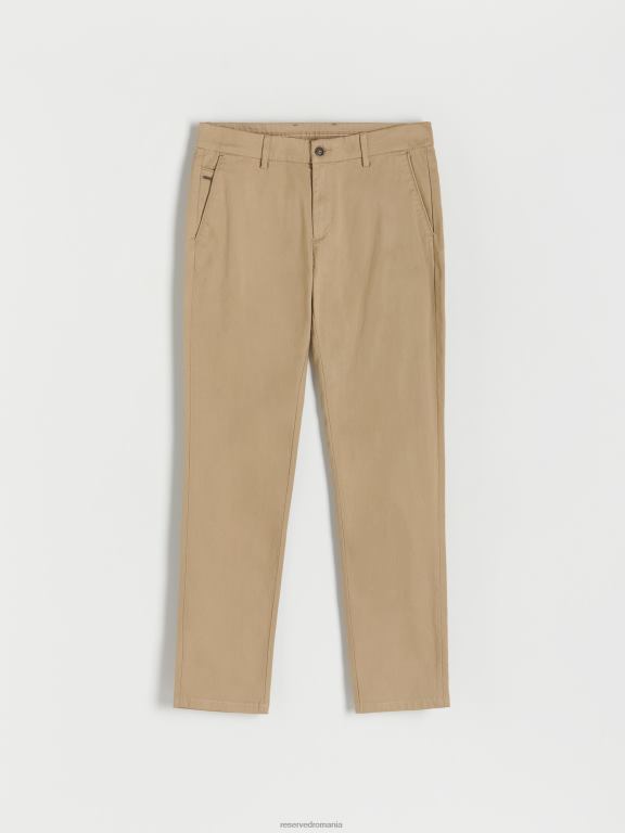 bej Reserved bărbați îmbrăcăminte pantaloni chino slim fit 648HZ1078