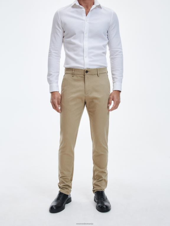 bej Reserved bărbați îmbrăcăminte pantaloni chino slim fit 648HZ1078