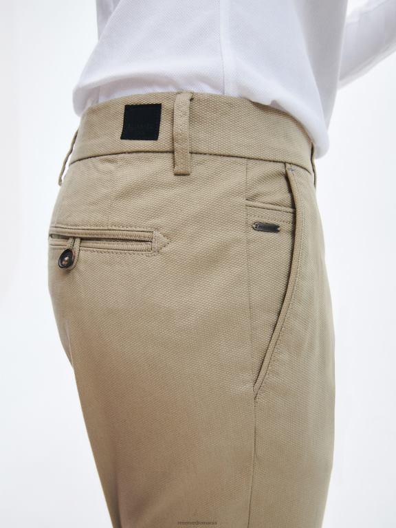 bej Reserved bărbați îmbrăcăminte pantaloni chino slim fit 648HZ1078