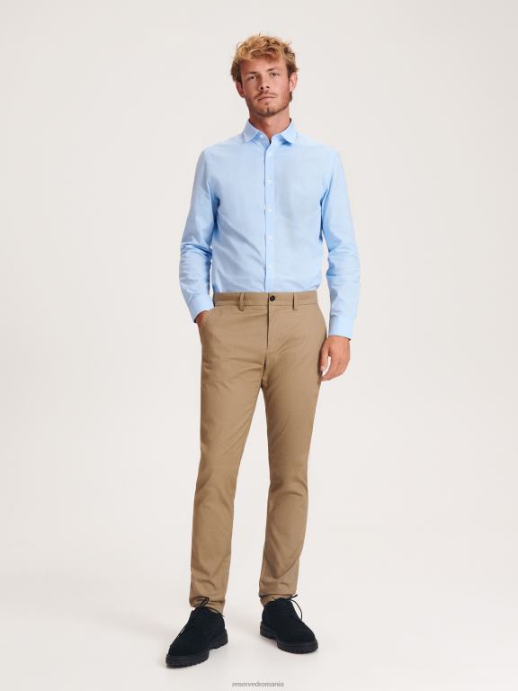 bej Reserved bărbați îmbrăcăminte pantaloni chino slim fit 648HZ1100