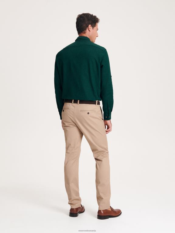bej Reserved bărbați îmbrăcăminte pantaloni chino slim fit 648HZ1131