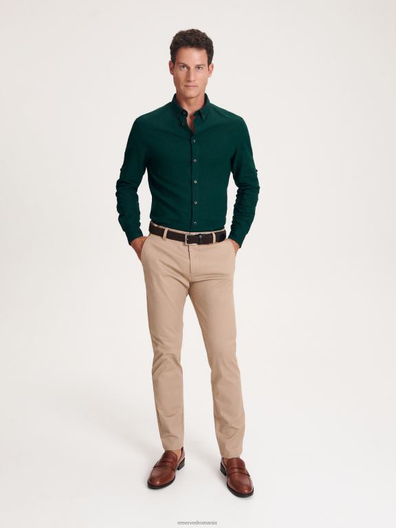 bej Reserved bărbați îmbrăcăminte pantaloni chino slim fit 648HZ1131
