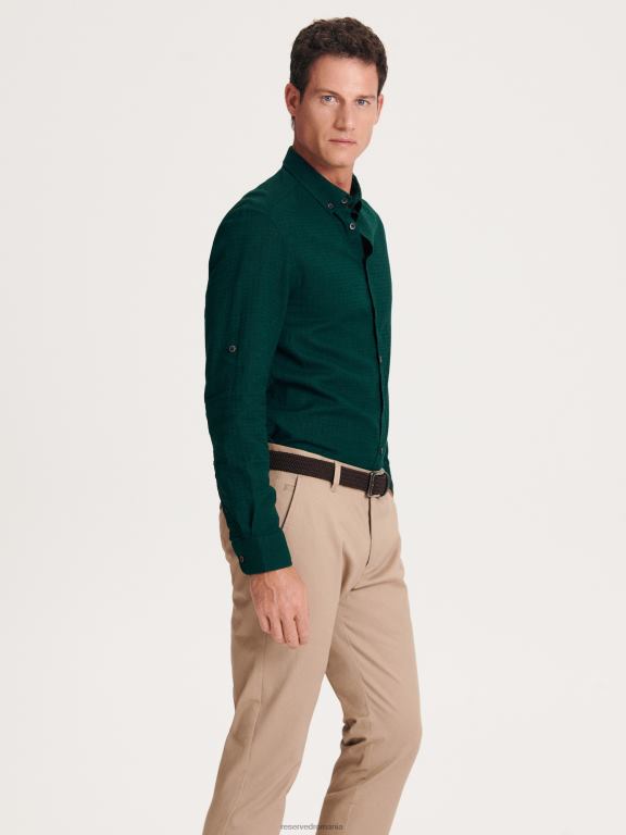 bej Reserved bărbați îmbrăcăminte pantaloni chino slim fit 648HZ1131