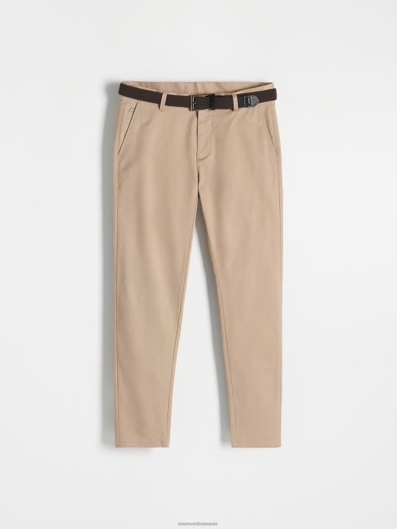 bej Reserved bărbați îmbrăcăminte pantaloni chino slim fit 648HZ1131