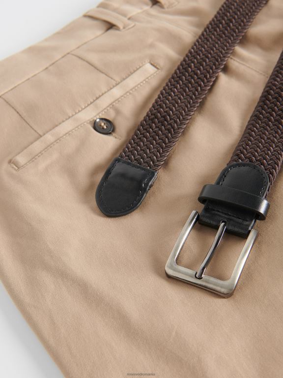 bej Reserved bărbați îmbrăcăminte pantaloni chino slim fit 648HZ1131