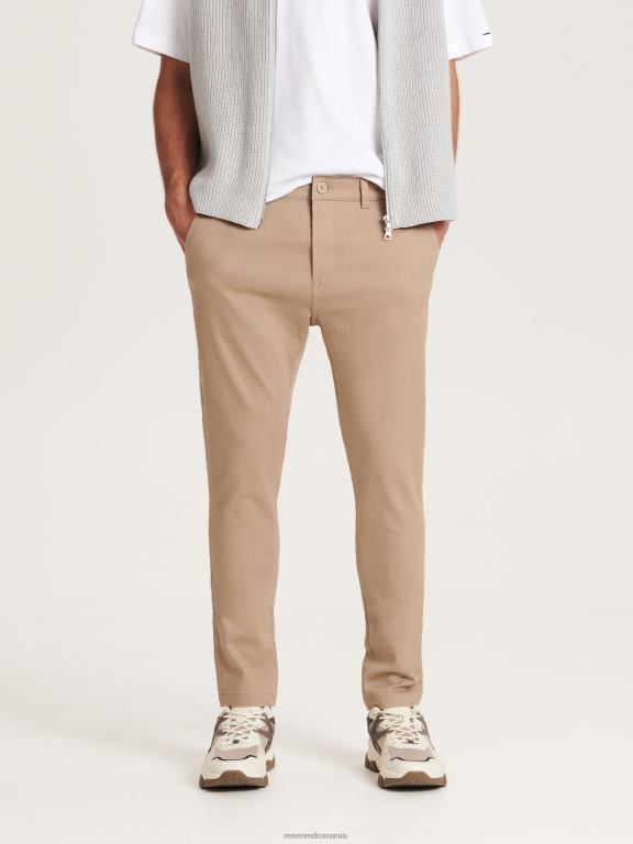 bej Reserved bărbați îmbrăcăminte pantaloni chino slim fit noi 648HZ1475