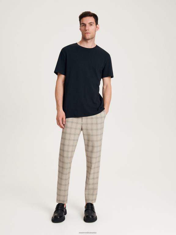 bej Reserved bărbați îmbrăcăminte pantaloni de jogging din amestec de vascoza 648HZ1521