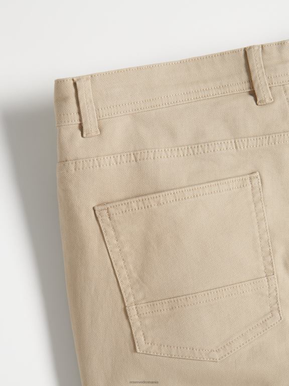 bej Reserved bărbați îmbrăcăminte pantaloni din bumbac slim fit 648HZ1123