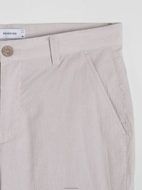bej Reserved bărbați îmbrăcăminte pantaloni scurți din bumbac cu ajustare normală 648HZ1458