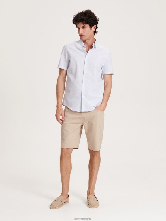 bej Reserved bărbați îmbrăcăminte pantaloni scurți slim fit 648HZ1456