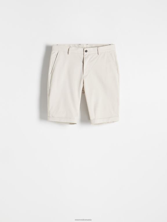 bej Reserved bărbați îmbrăcăminte pantaloni scurți subțiri bogati în bumbac 648HZ1420