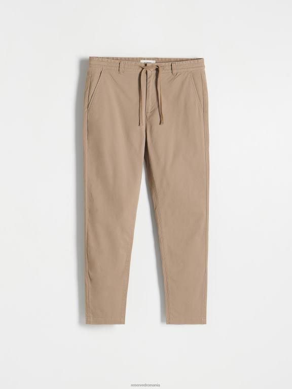 bej Reserved bărbați îmbrăcăminte pantaloni slim morcov 648HZ1480