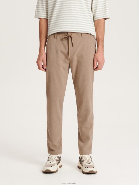 bej Reserved bărbați îmbrăcăminte pantaloni slim morcov 648HZ1481