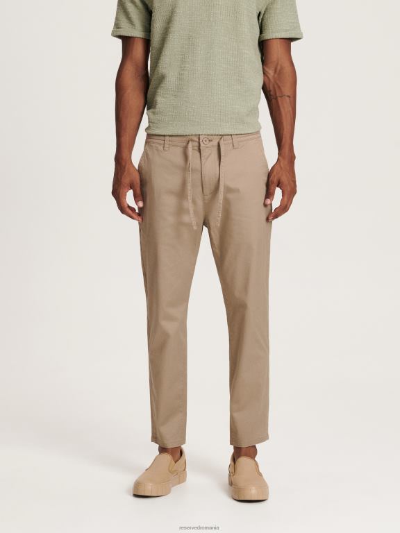 bej Reserved bărbați îmbrăcăminte pantaloni slim morcov 648HZ1517