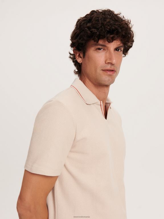 bej Reserved bărbați îmbrăcăminte polo 648HZ1325