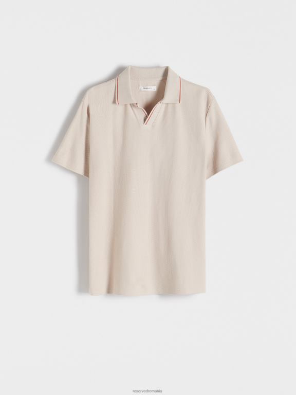 bej Reserved bărbați îmbrăcăminte polo 648HZ1325