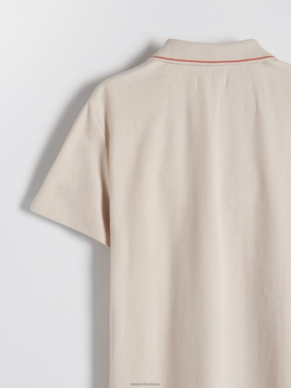 bej Reserved bărbați îmbrăcăminte polo 648HZ1325