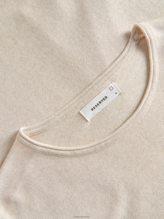 bej Reserved bărbați îmbrăcăminte pulover din bumbac 648HZ1124