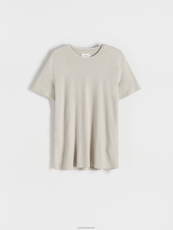 bej Reserved bărbați îmbrăcăminte stil de modă tricou cu potrivire obișnuită 648HZ1272