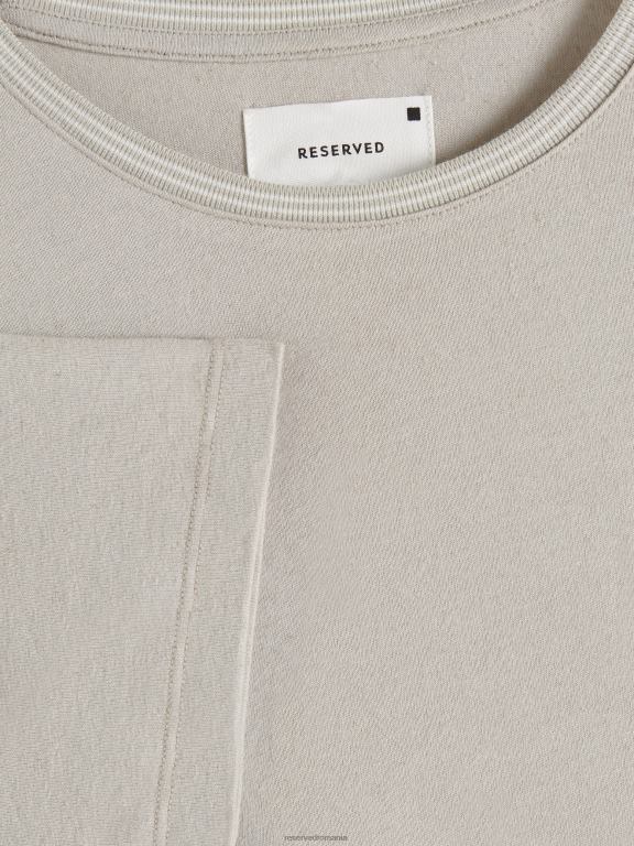 bej Reserved bărbați îmbrăcăminte stil de modă tricou cu potrivire obișnuită 648HZ1272