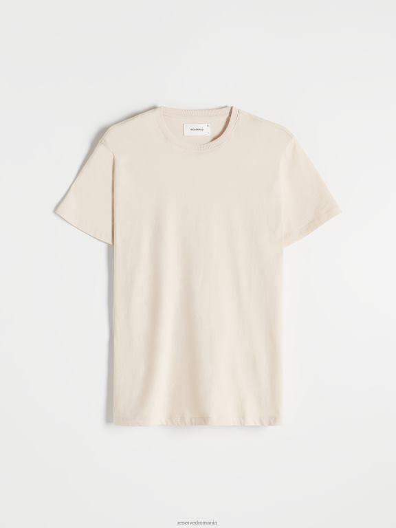 bej Reserved bărbați îmbrăcăminte tricou cu potrivire regulata 648HZ1229