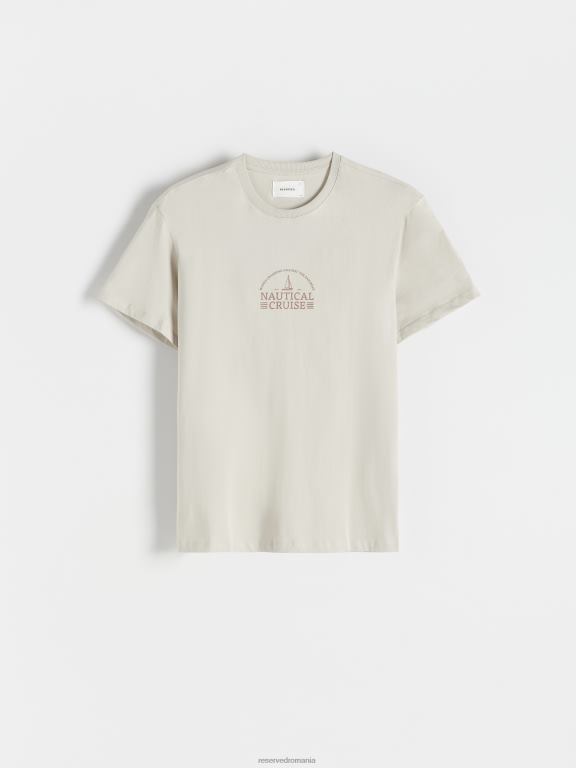 bej Reserved bărbați îmbrăcăminte tricou cu potrivire regulată în stil nou 648HZ1170