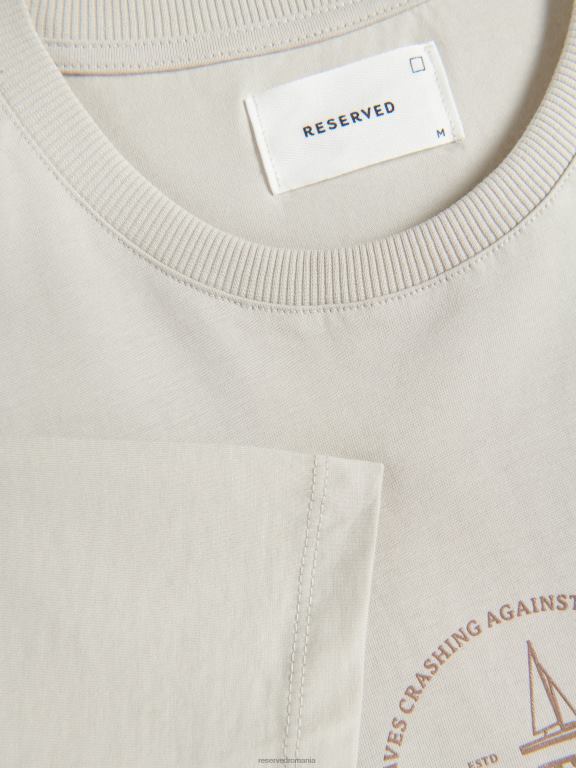 bej Reserved bărbați îmbrăcăminte tricou cu potrivire regulată în stil nou 648HZ1170