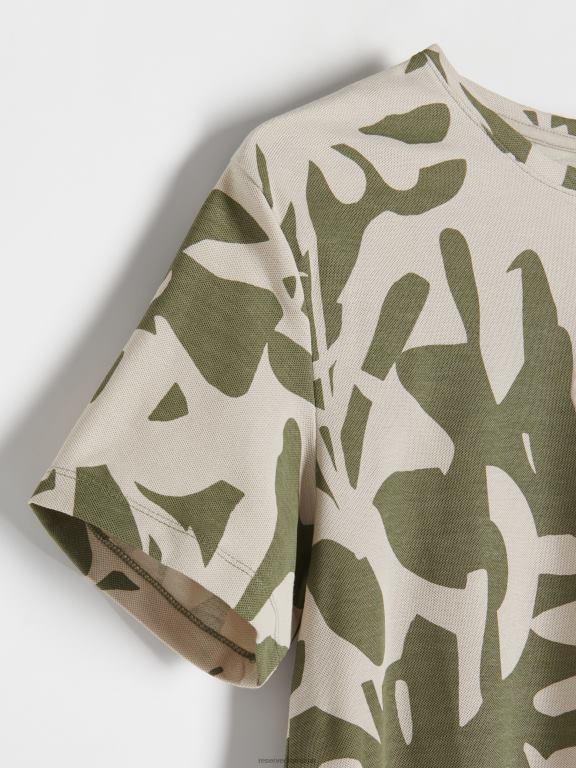 bej Reserved bărbați îmbrăcăminte tricou nou regular cu imprimeu 648HZ1221