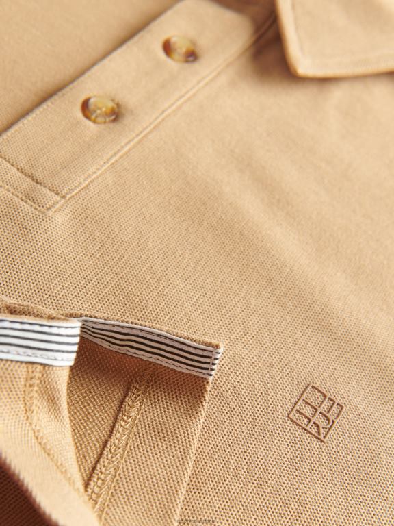 bej Reserved bărbați îmbrăcăminte tricou polo cu talie regulată 648HZ1125