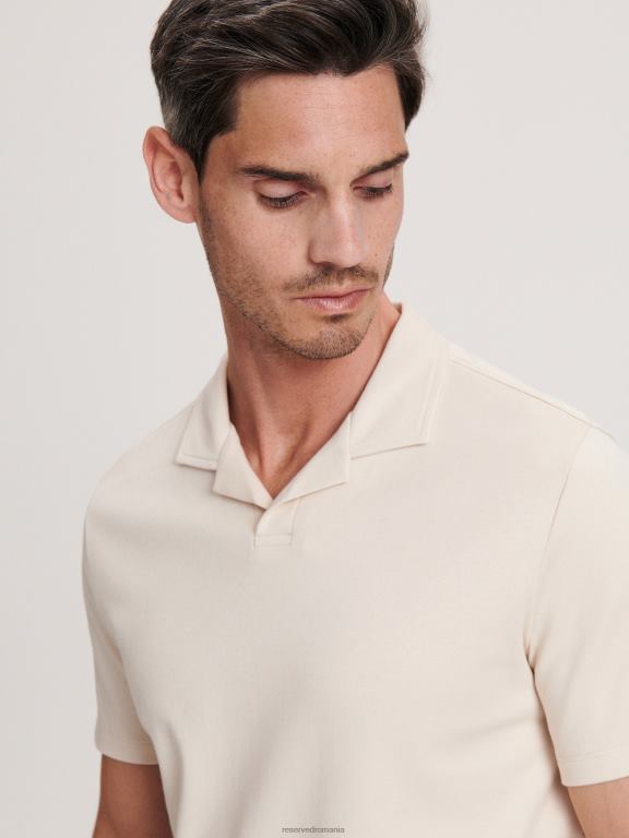 bej Reserved bărbați îmbrăcăminte tricou polo cu talie regulată 648HZ1329