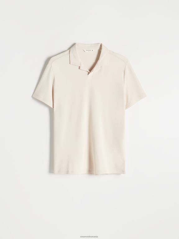 bej Reserved bărbați îmbrăcăminte tricou polo cu talie regulată 648HZ1329