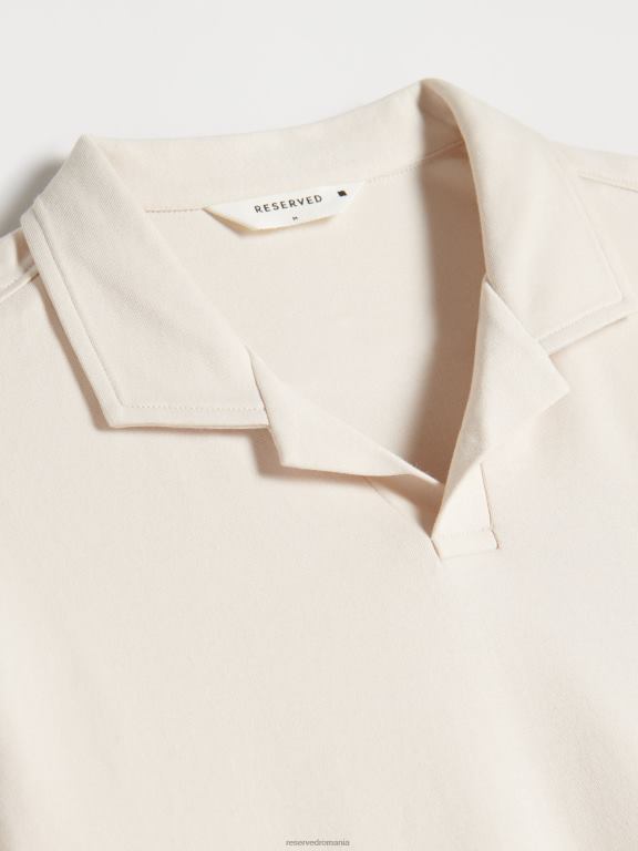 bej Reserved bărbați îmbrăcăminte tricou polo cu talie regulată 648HZ1329