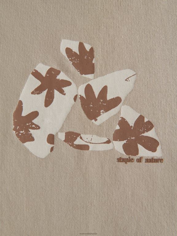 bej Reserved bărbați îmbrăcăminte tricou regulat cu imprimeu 648HZ1319