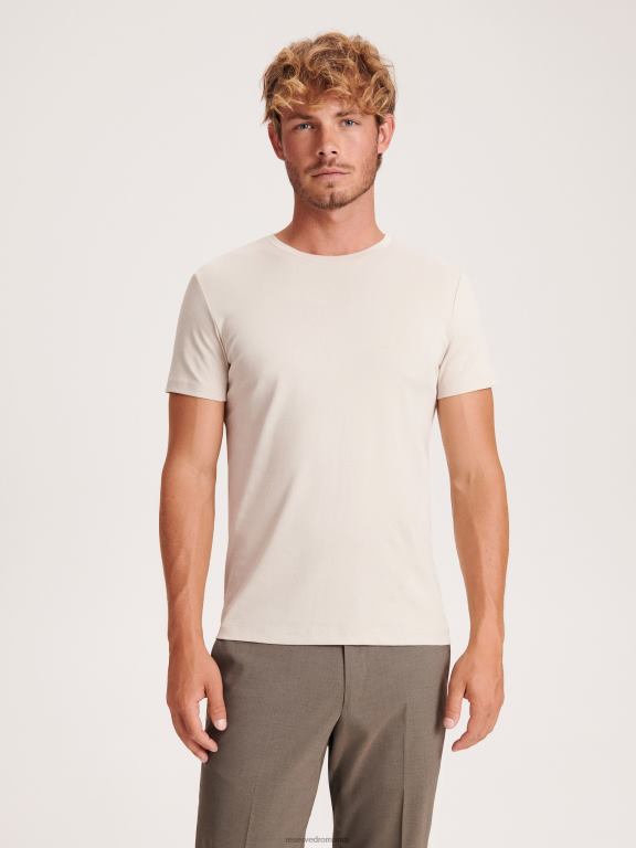 bej Reserved bărbați îmbrăcăminte tricou slim fit 648HZ1208