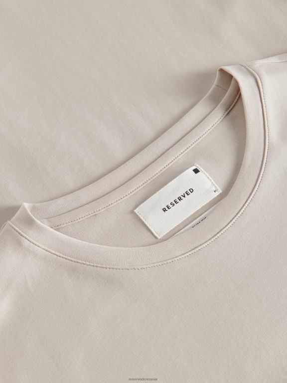bej Reserved bărbați îmbrăcăminte tricou slim fit 648HZ1208