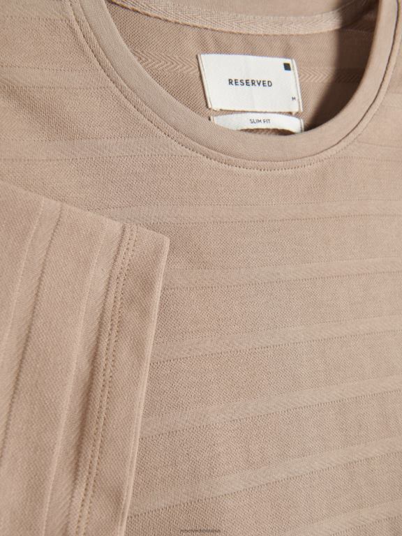 bej Reserved bărbați îmbrăcăminte tricou slim fit 648HZ1312