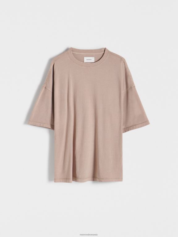 bej Reserved bărbați îmbrăcăminte tricou supradimensionat 648HZ1157