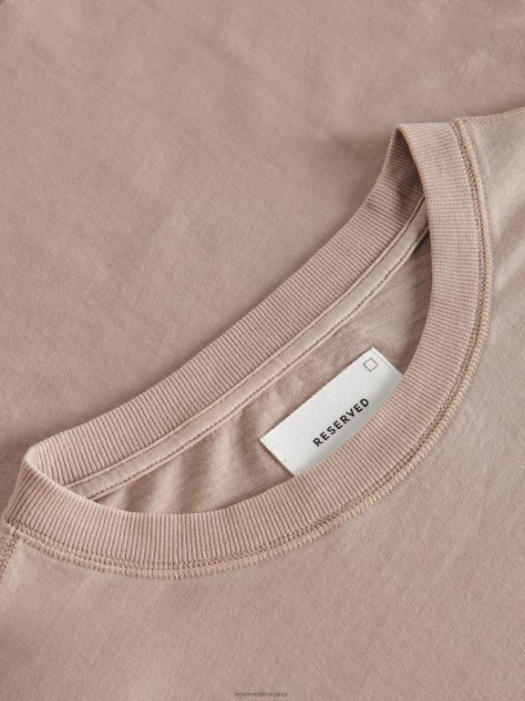 bej Reserved bărbați îmbrăcăminte tricou supradimensionat 648HZ1157