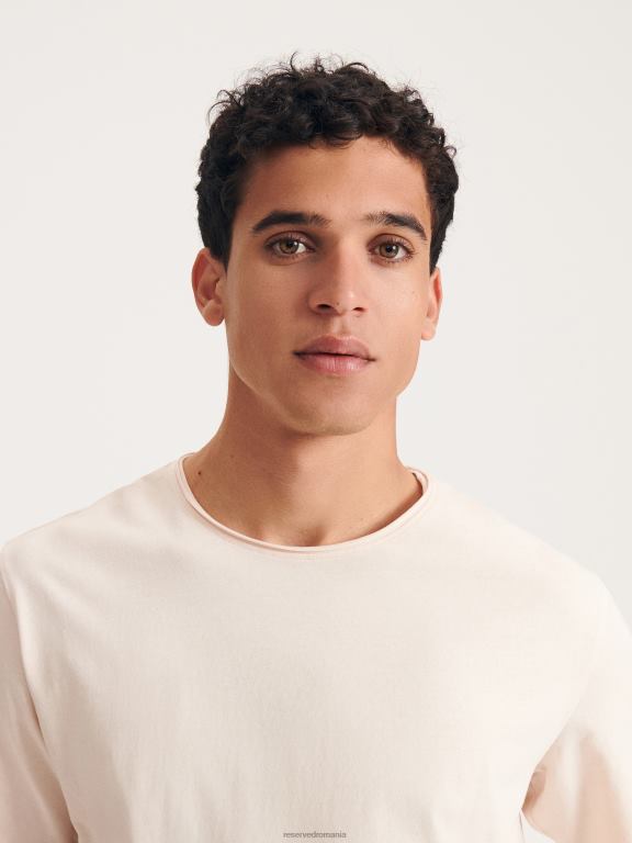 bej Reserved bărbați îmbrăcăminte tricou supradimensionat 648HZ1275