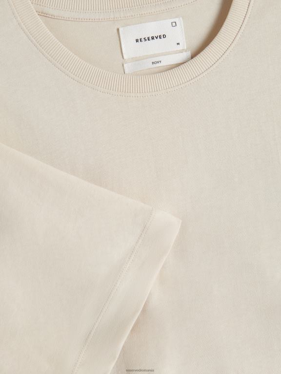 bej Reserved bărbați îmbrăcăminte tricou supradimensionat 648HZ1279