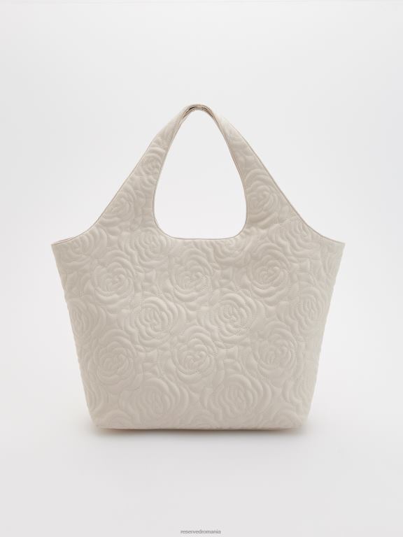 bej Reserved femei accesorii geanta de umar cu nituri decorative si cusaturi 648HZ990